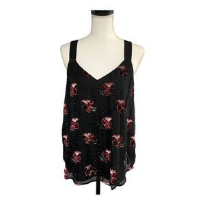 LOFT tank size M EUC with velvet and Swiss dot